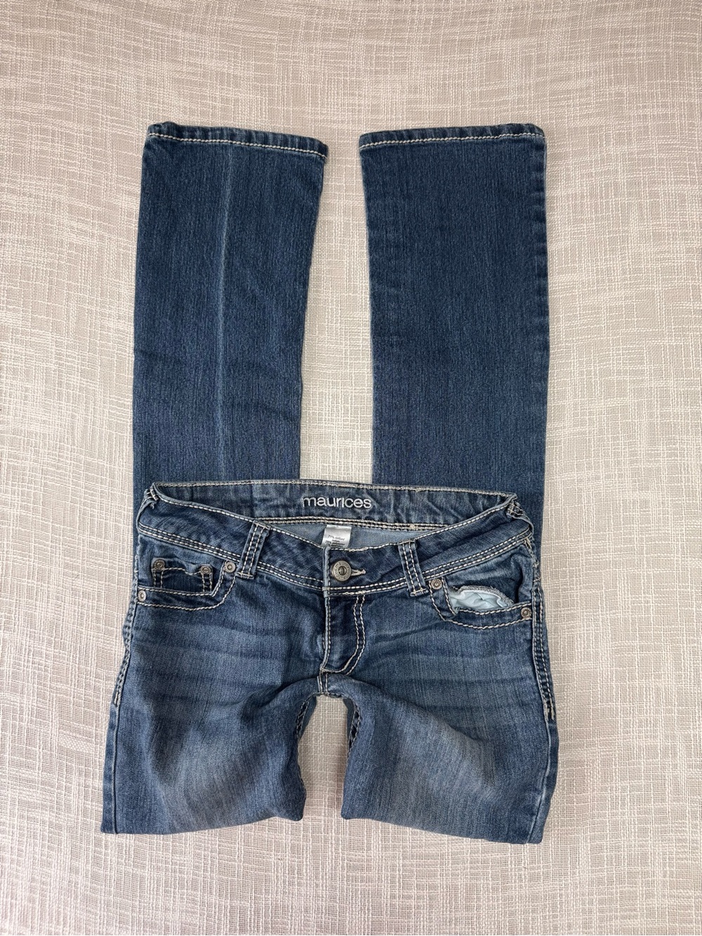 Maurices Size 1/2 Short Low Rise Straight Leg Jeans Y2K Medium Wash